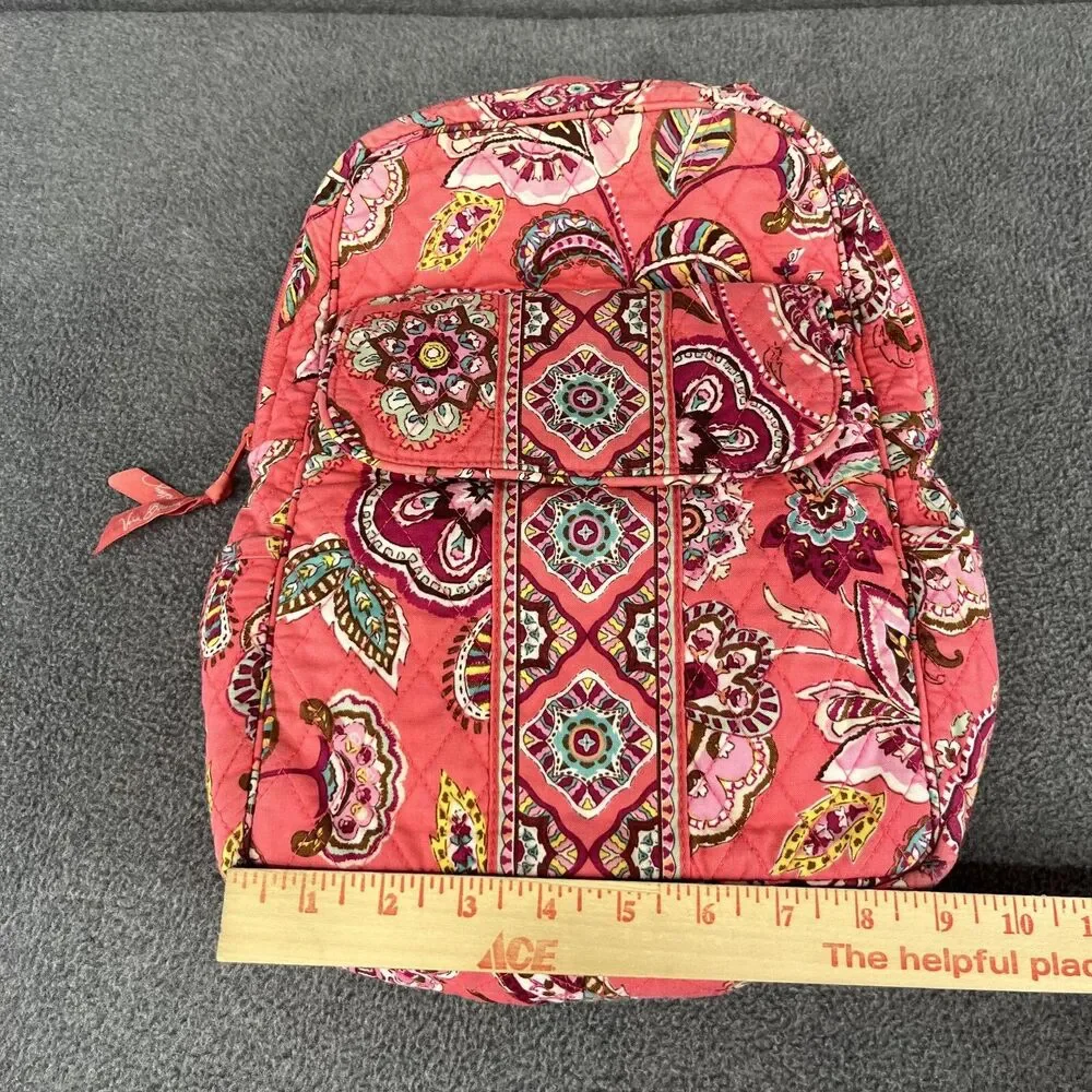 Vera‎ Bradley Quilted Back Pack Purse 6 Pockets School Bag 12